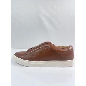 Alfani Shoes Mens Size 11.5M ADAIRR Cognac Faux Leather Casual Sneakers New